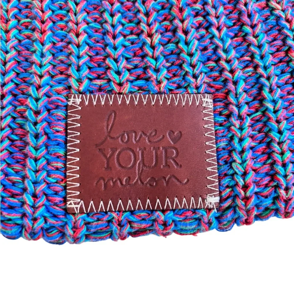 Love Your Melon Knit Beanie Purple Speckled Knit Hat